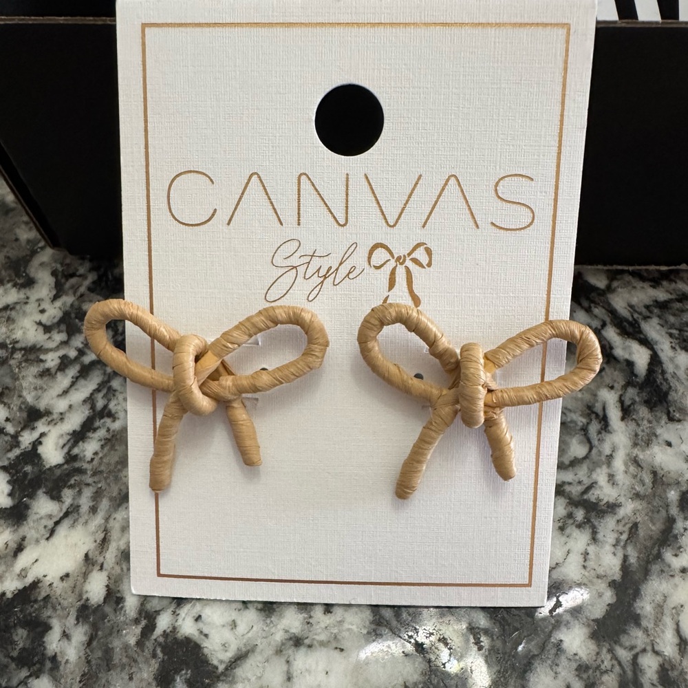 Bella Canvas Tan Bow Earrings